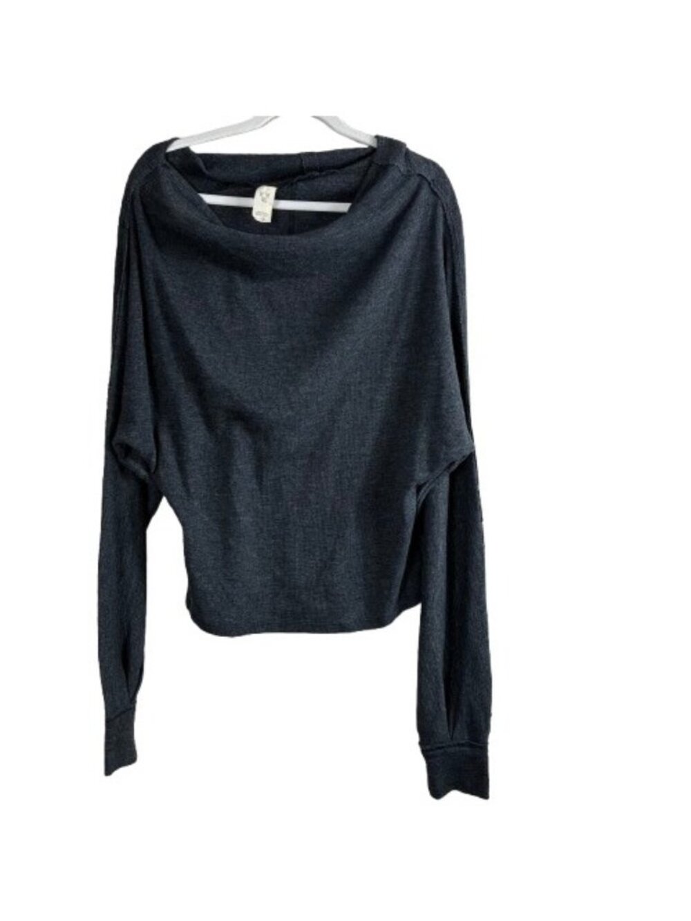 We the Free Slouchy Dolman Sleeve Boatneck Sweater Gray Sz M Cozy Boho Chic
